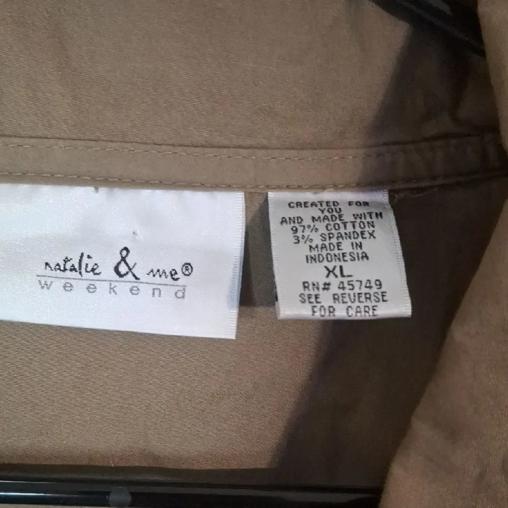 Natalie & Me Aqua Utility Jacket with Brown Accents size XL